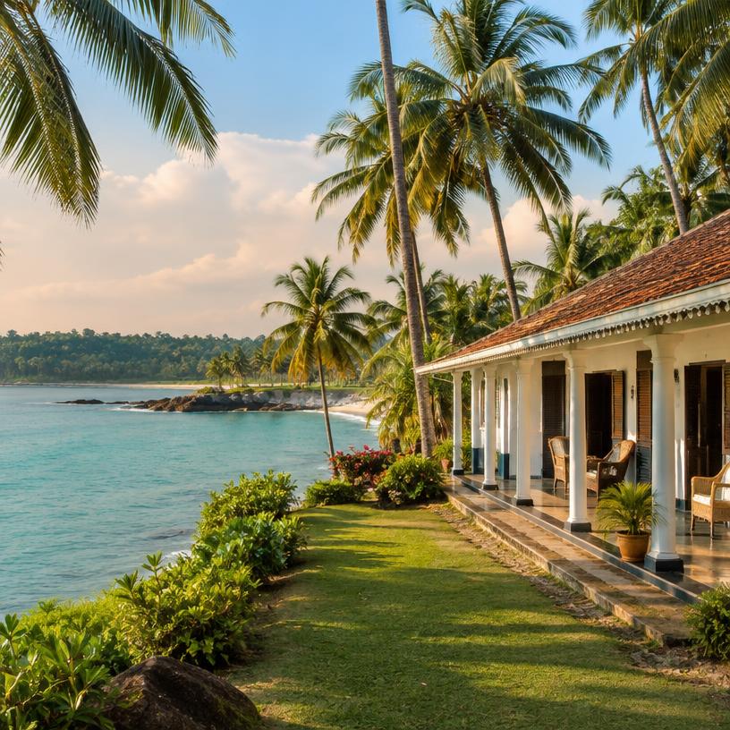 A restored veranda house on the Sri Lankan coast